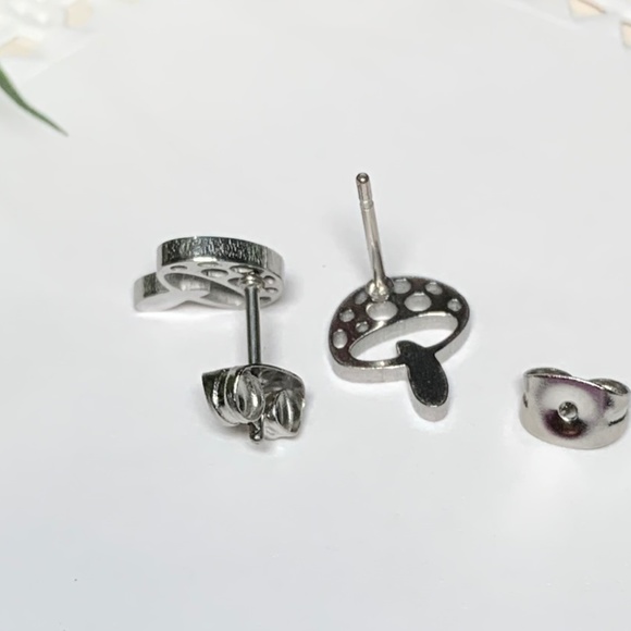 Fairy Mushroom Stainless Steel Earrings - Picture 6 of 9